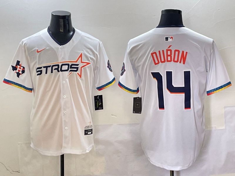 Men Houston Astros #14 Dubon White Fourth generation Joint Name Nike 2025 MLB Jersey style 8->houston astros->MLB Jersey